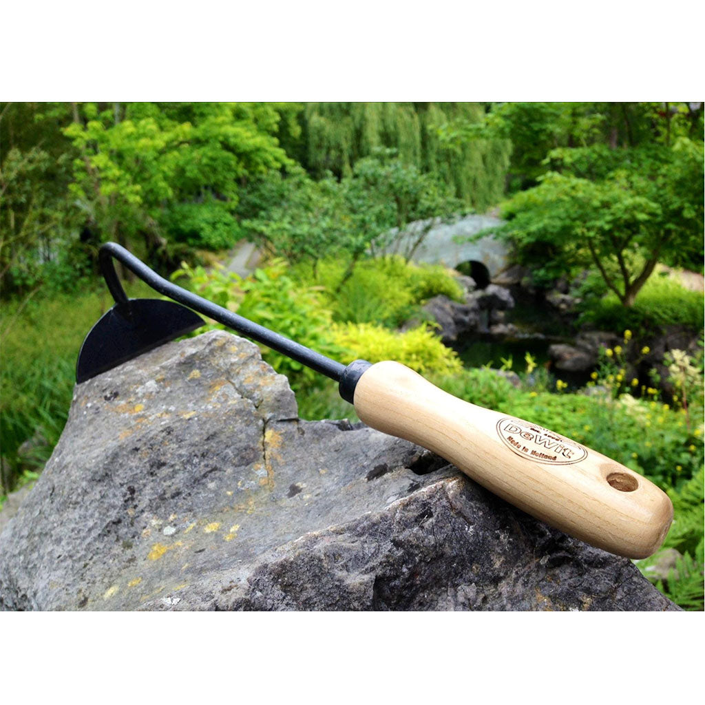 DeWit Half Moon Hand Hoe on rock