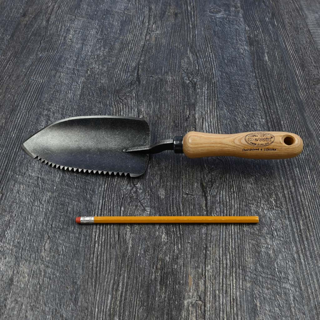 DeWit Serrated Garden Trowel - size comparioson