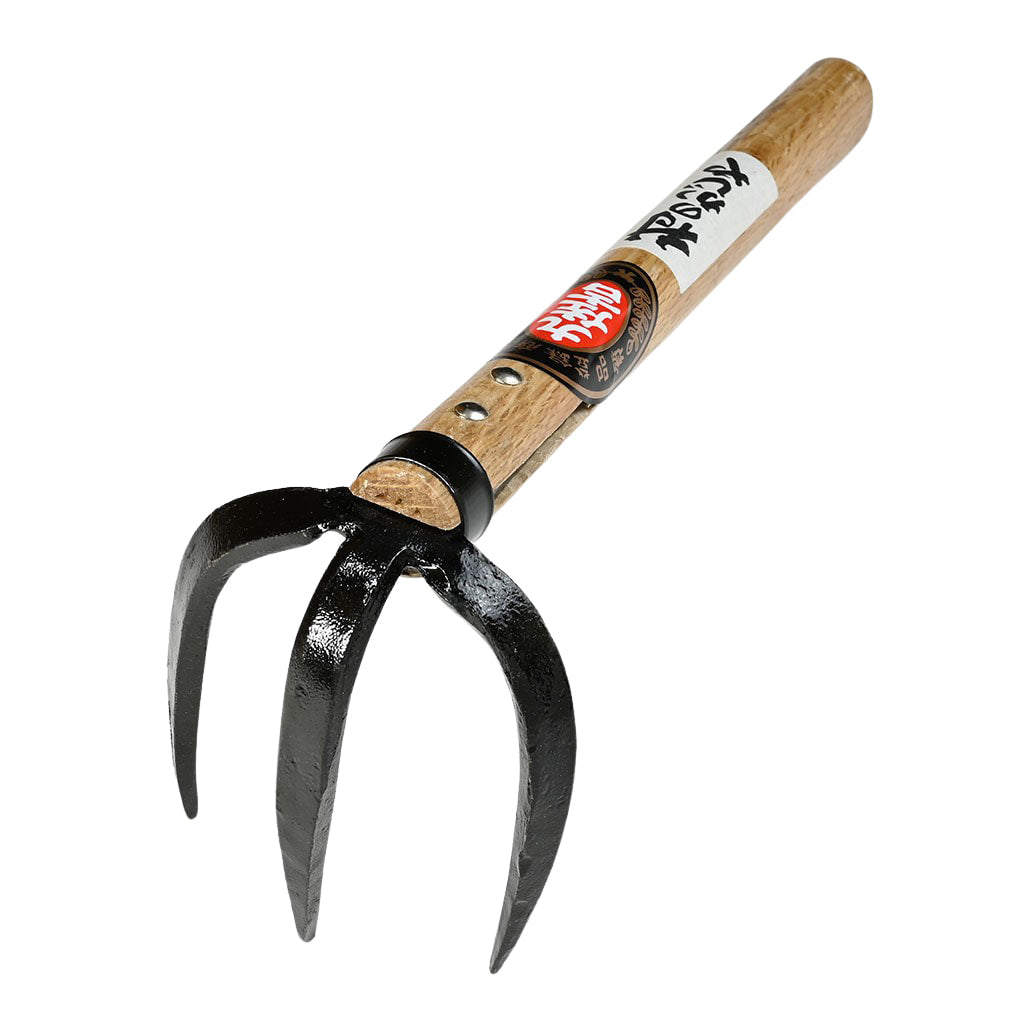 Japanese 3 Prong Hand Cultivator Rake