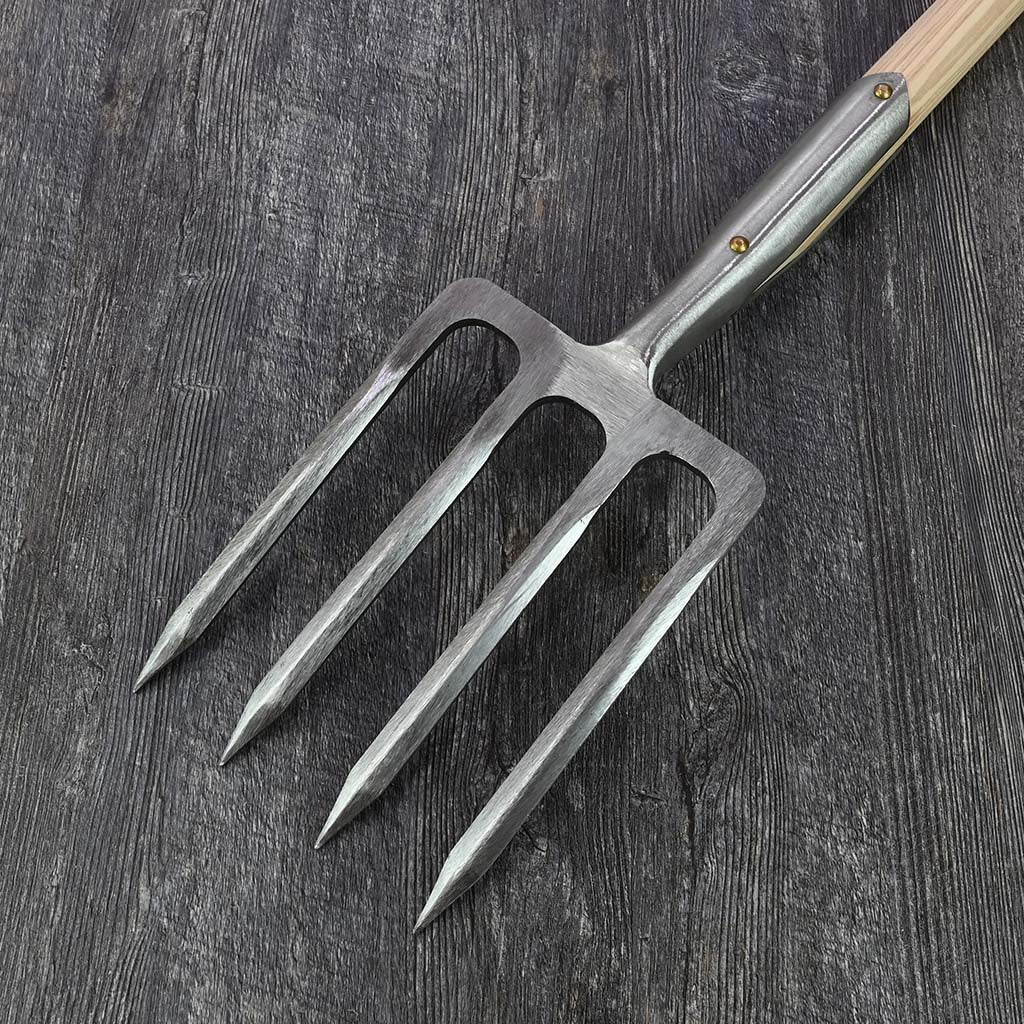 Sneeboer Large Garden Digging Fork - D Handle - back view