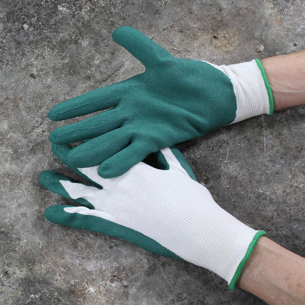 Green Bamboo Garden Gloves - bottom view