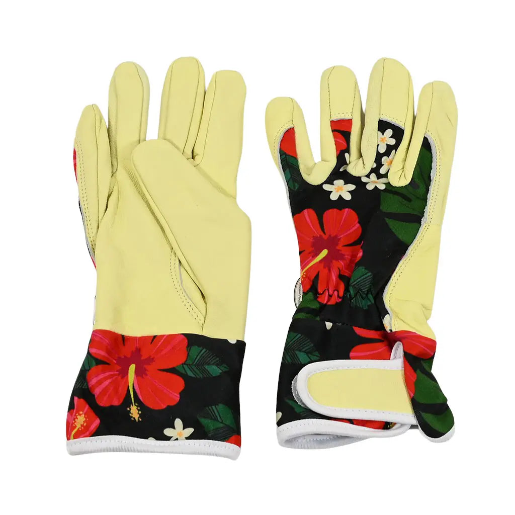 Hibiscus Gardening Gloves - both sides