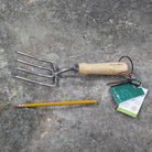 Round Tine Garden Hand Fork by Burgon and Ball - size comparison