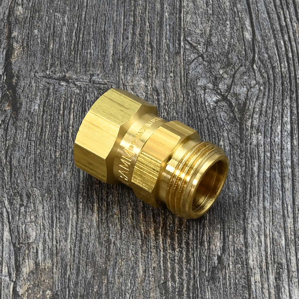 Garden Hose Swivel by Dramm on side