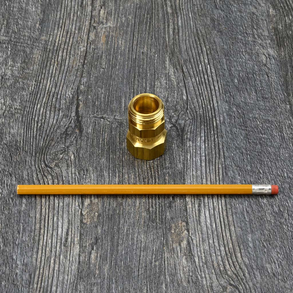 Garden Hose Swivel by Dramm size comparison