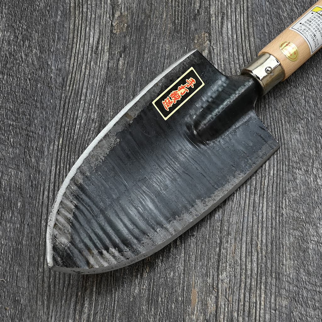 Mid-Handle Japanese Garden Trowel blade detail
