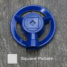 Small Stationary Sprinklers by Quality Valve & Sprinkler blue square pattern