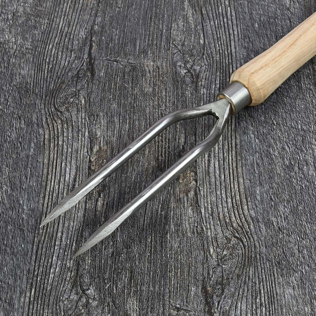 Sneeboer Raised Bed 2-Tine Weeding Fork - tines back view