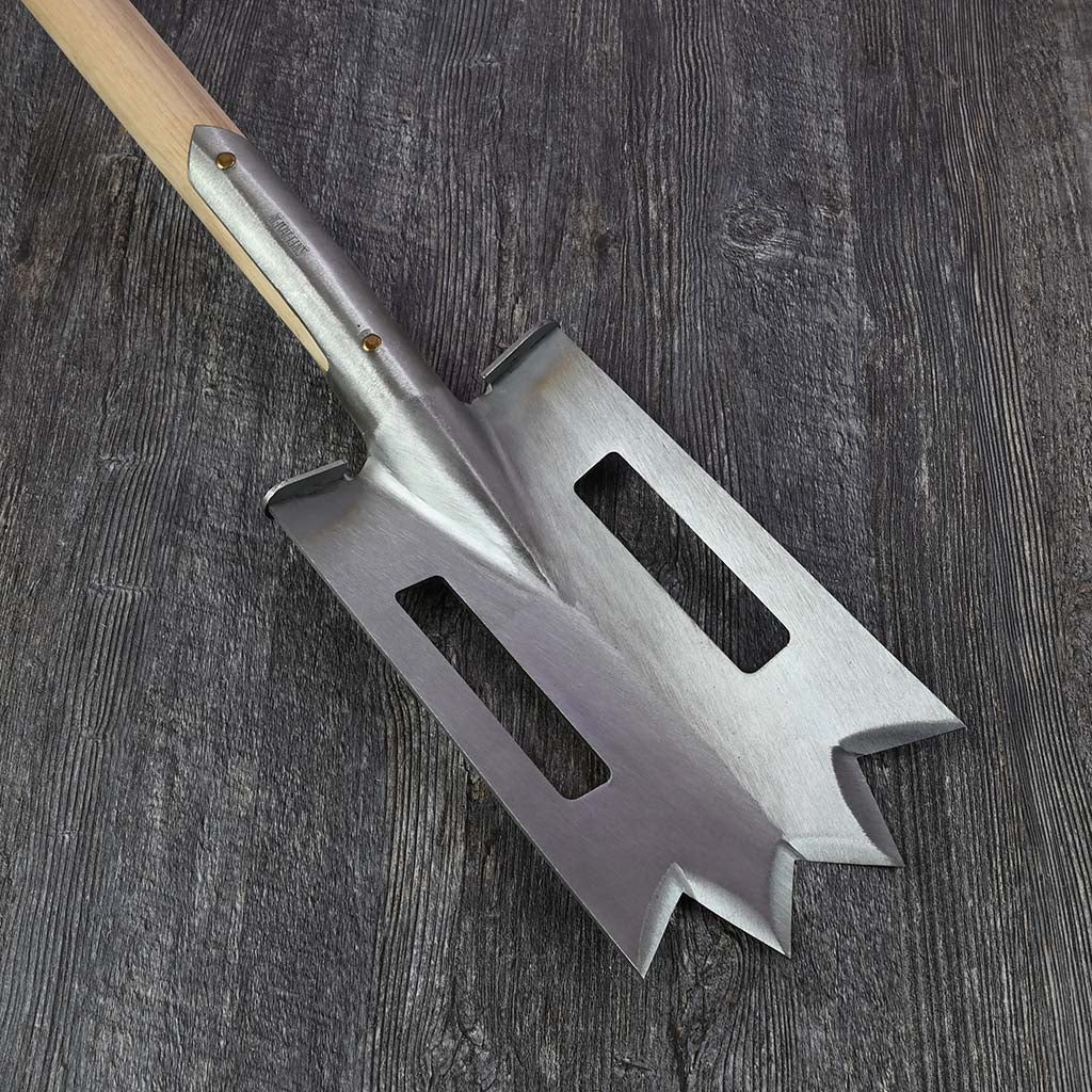 Sneeboer Stone Spade with Slots - blade front
