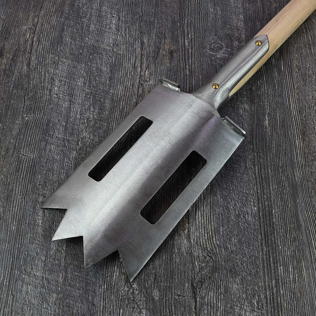 Sneeboer Stone Spade with Slots - blade back