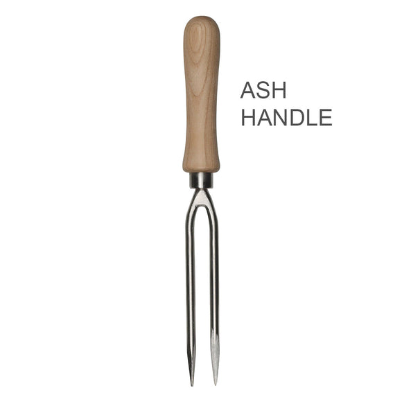 2-Tine Hand Weeding Fork by Sneeboer-ash handle