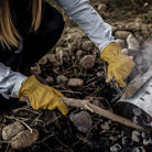 Classic Work Gloves by Barebones - yellow gloves in use