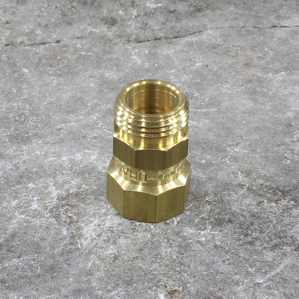 Brass Garden Hose Swivel by Dramm - side view