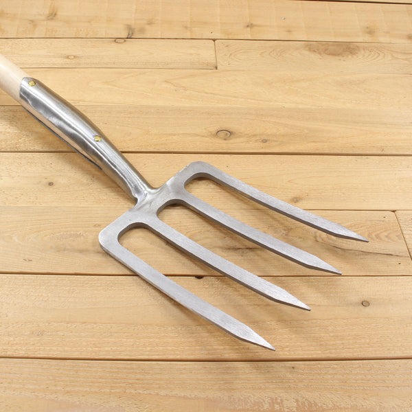 Large Garden Digging Fork with D-Handle by Sneeboer - fork front view