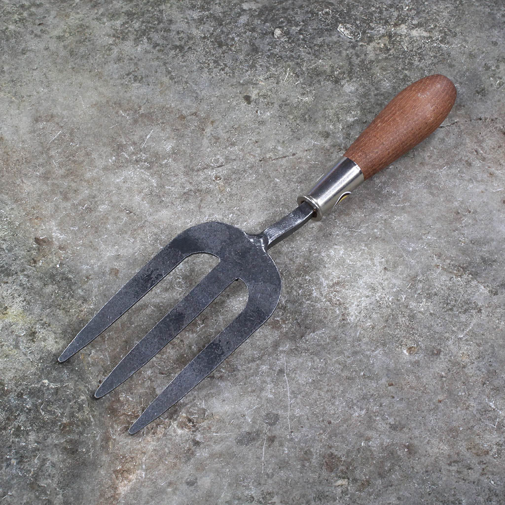 English Hand Garden Fork by Red Pig Garden Tools - back view