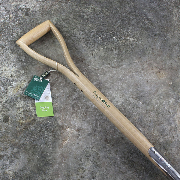Garden Digging Fork by Burgon and Ball - ash hardwood handle