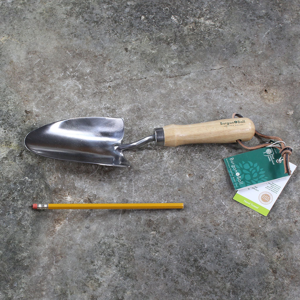 Garden Hand Trowel by Burgon & Ball - size comparison