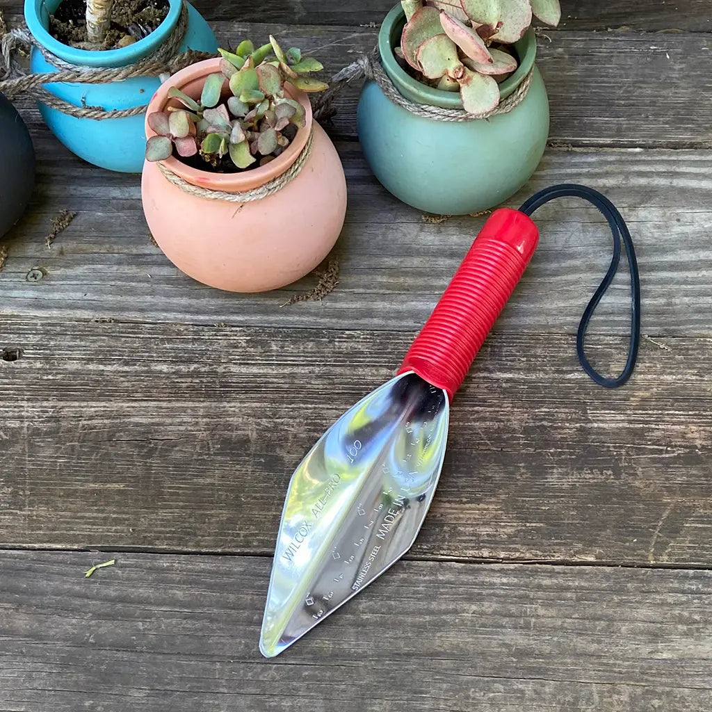 Garden Special Trowel by Wilcox on garden table
