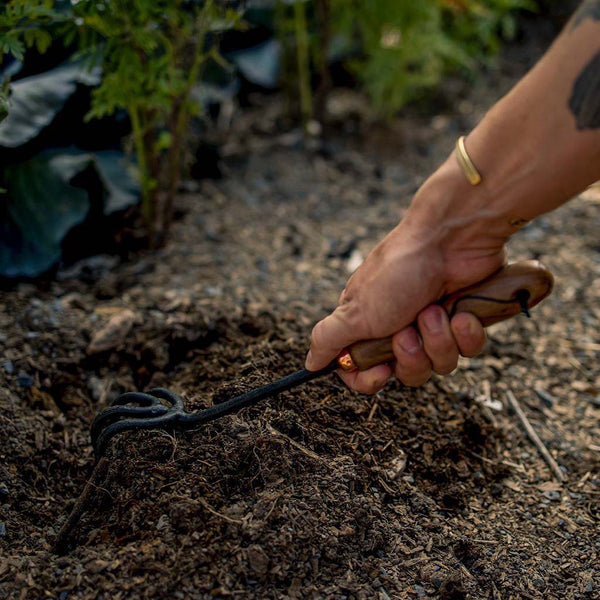 Hand Garden Cultivator by Barebones - in use