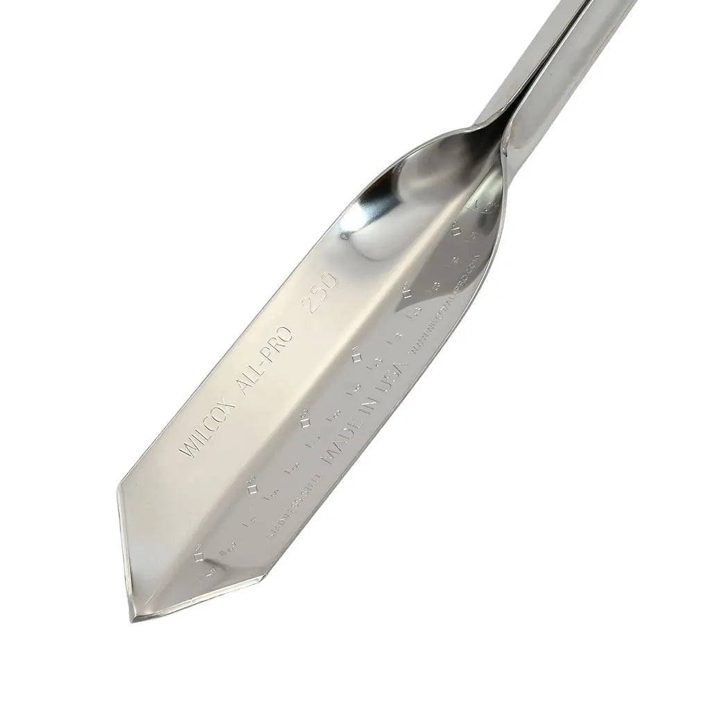 Long Handle Digging Trowel by Wilcox blade detail