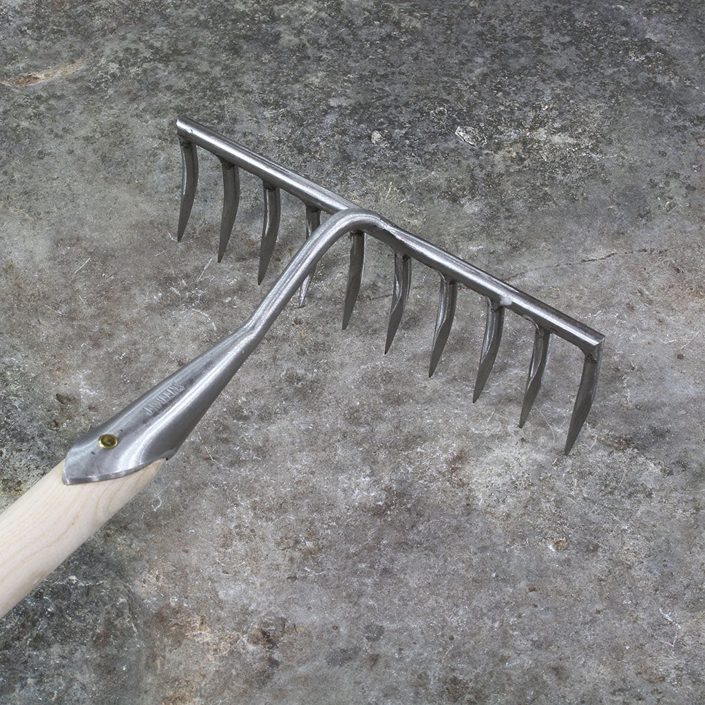 Narrow 10 Tine Garden Rake by Sneeboer Garden Tool Company