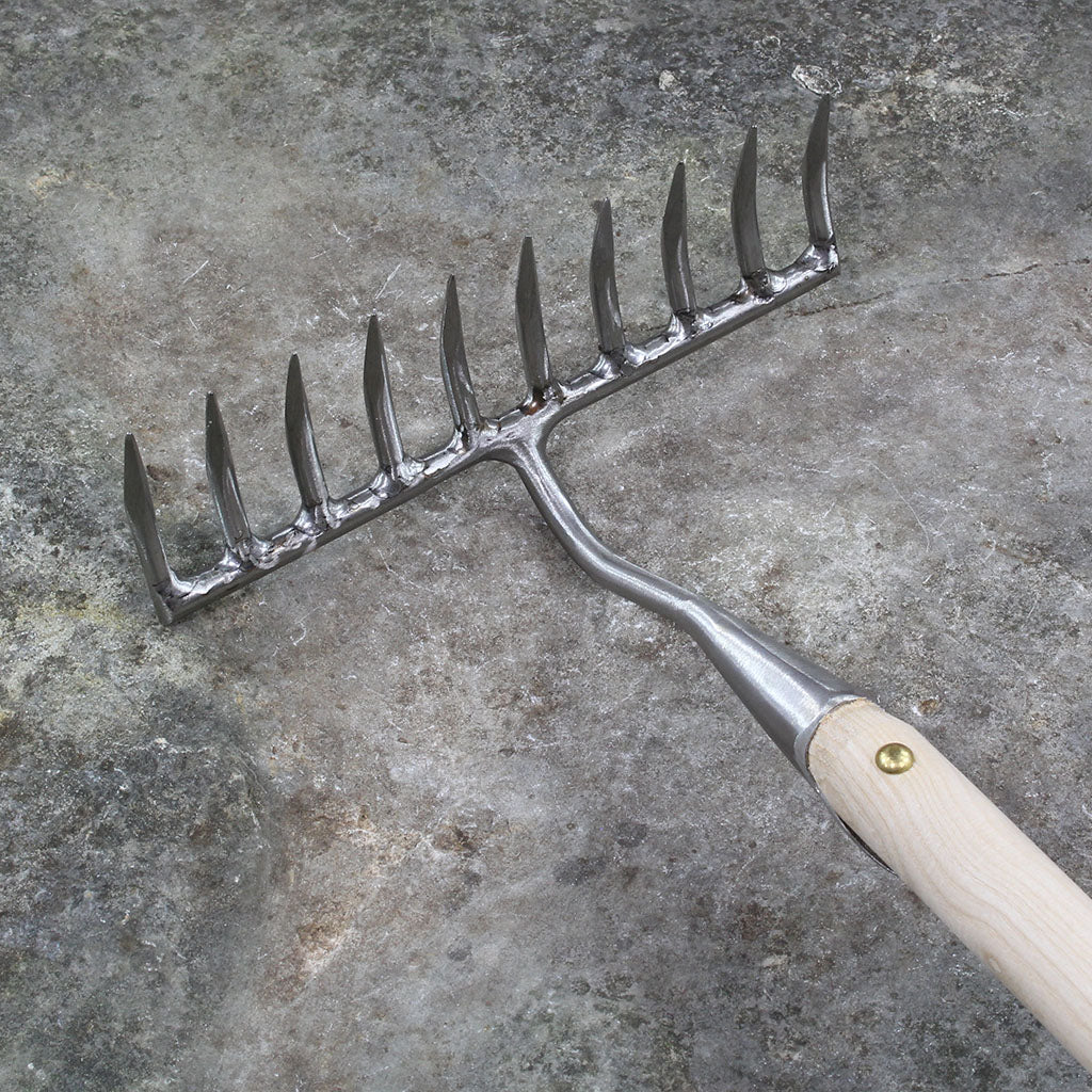 Narrow 10-Tine Garden Rake by Sneeboer-bottom view