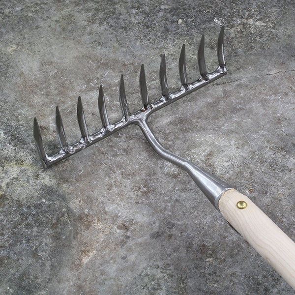 Narrow 10-Tine Garden Rake by Sneeboer-bottom view