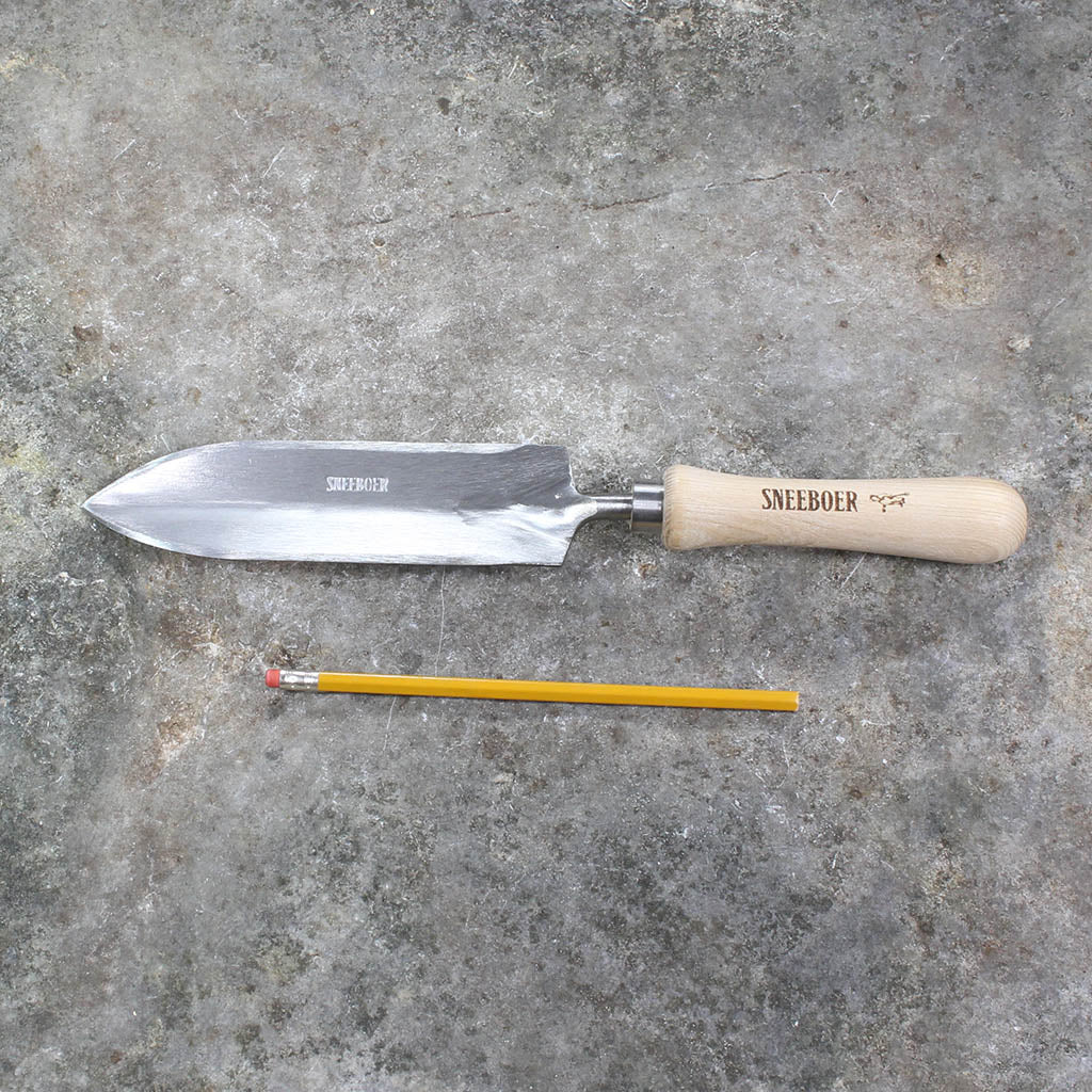 Narrow Blade Garden Trowel by Sneeboer - size comparison