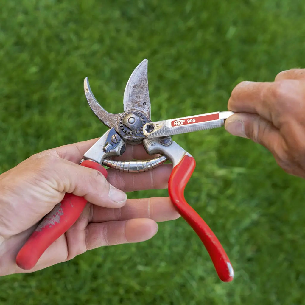 Honing, Sharpening and Adjusting Tool by Felco - adjusting pruner bolt