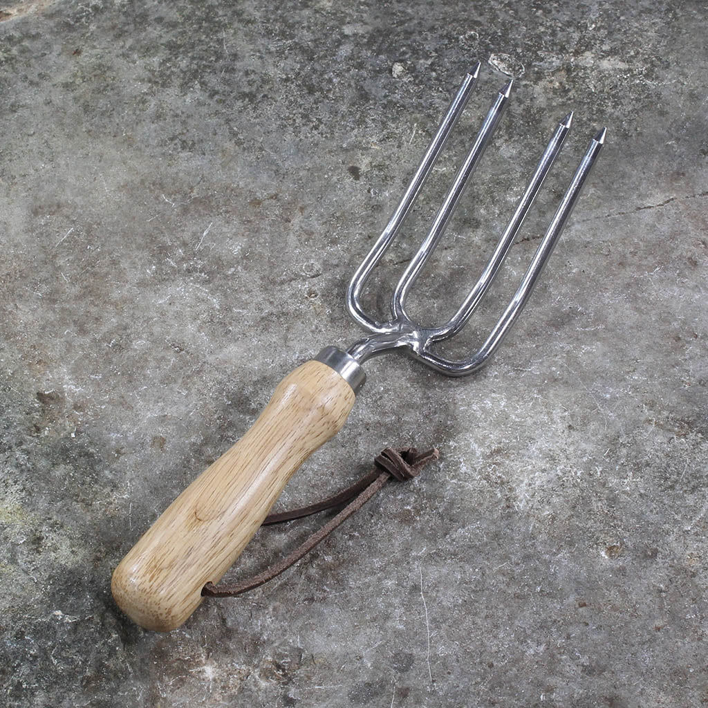 Round Tine Garden Hand Fork - top view