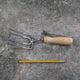 Round Tine Garden Hand Fork - size comparison