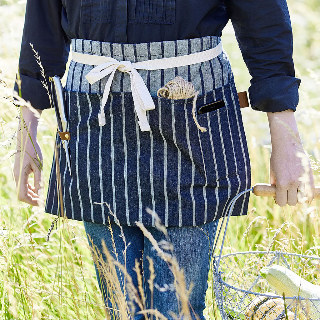 Sophie Conran Waist Apron by Burgon & Ball on model