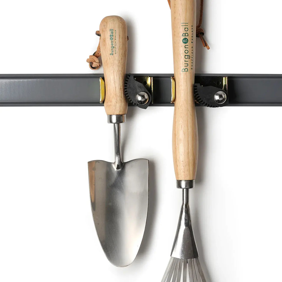 Garden Tool Rack Clips by Burgon & Ball - clips in use